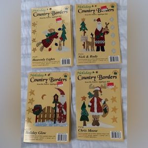🎄NEW Holiday Country Borders Iron-On Fabric Appliqué Kits Set of 5